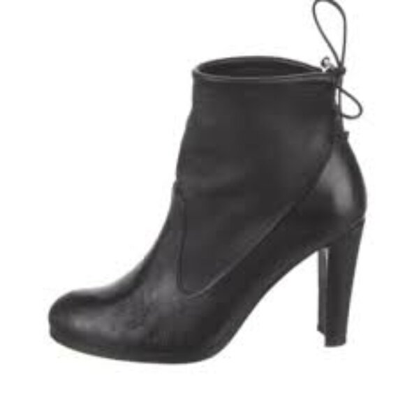 Stuart Weitzman Black Glove Tie-Back Ankle Boots Size 6.5 - Picture 2 of 11